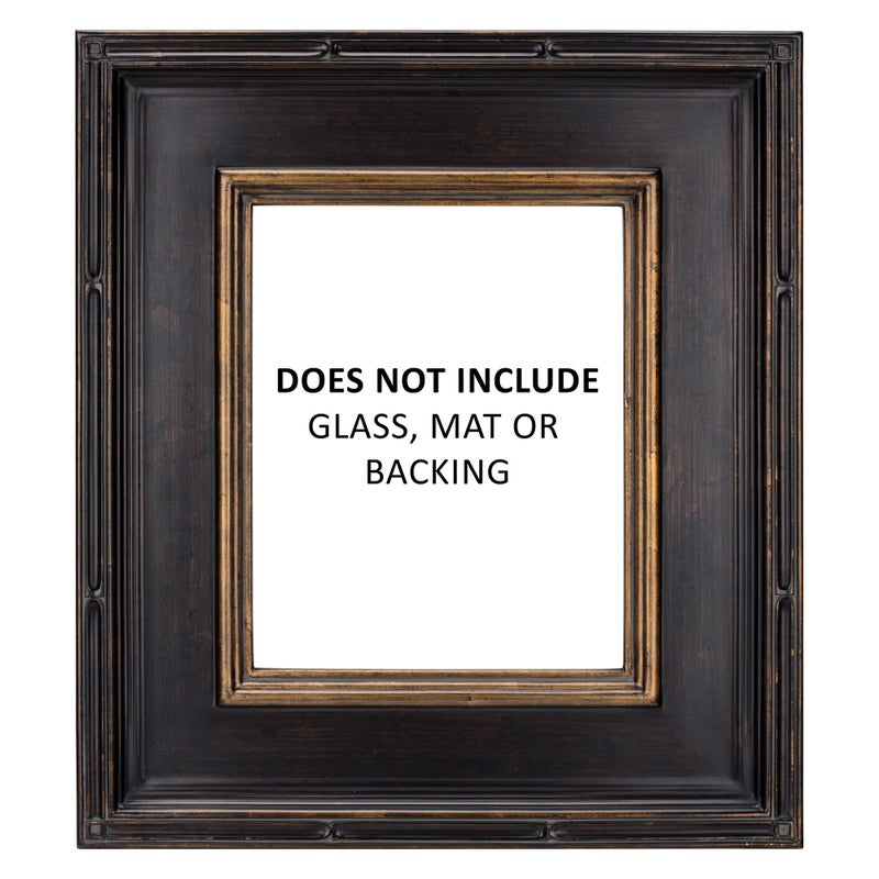 Creative Mark Museum Plein Aire Ornate Picture Frame - 9x12 - Antique Black W/Gold - Pack of 1, High-End Antique Style Frames - Open Back with No Glass or Backing - Image 2